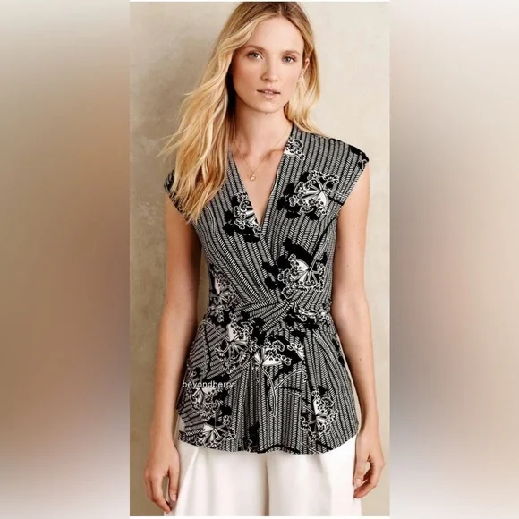 Anthropologie Deletta black white top - Picture 3 of 8